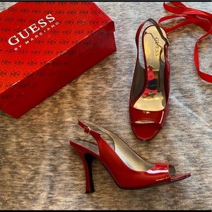 Red Guess Peep Toe Heel size 7
